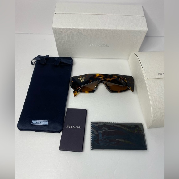 PRADA PR 17WS Tortoise Rectangle Sunglasses - Picture 11 of 14